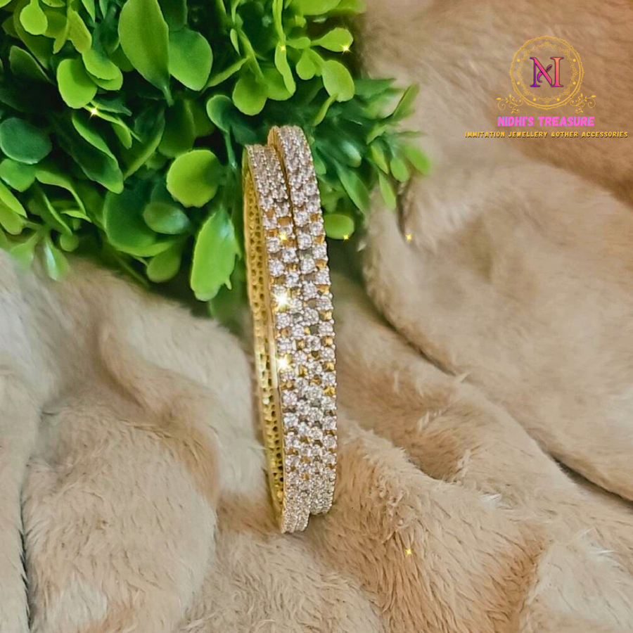 Golden Polish American Diamond Bangles