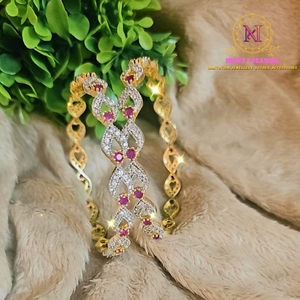 Golden Polish American Diamond Bangles