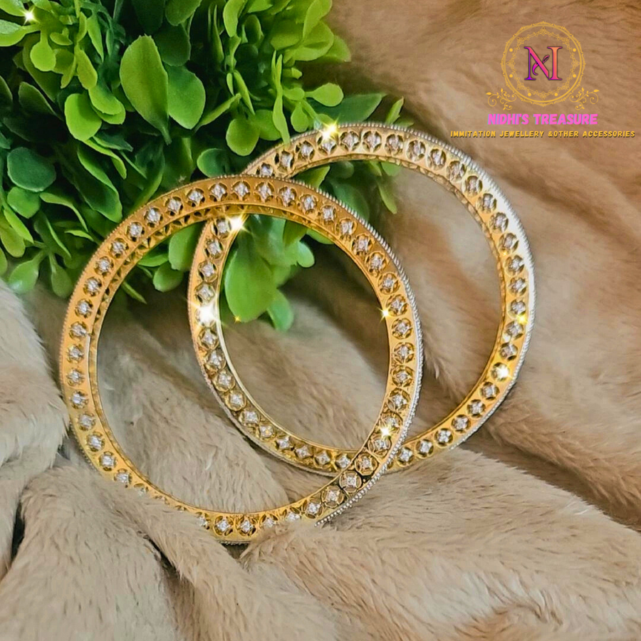 Golden Polish American Diamond Bangles