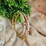 Golden Polish American Diamond Bangles