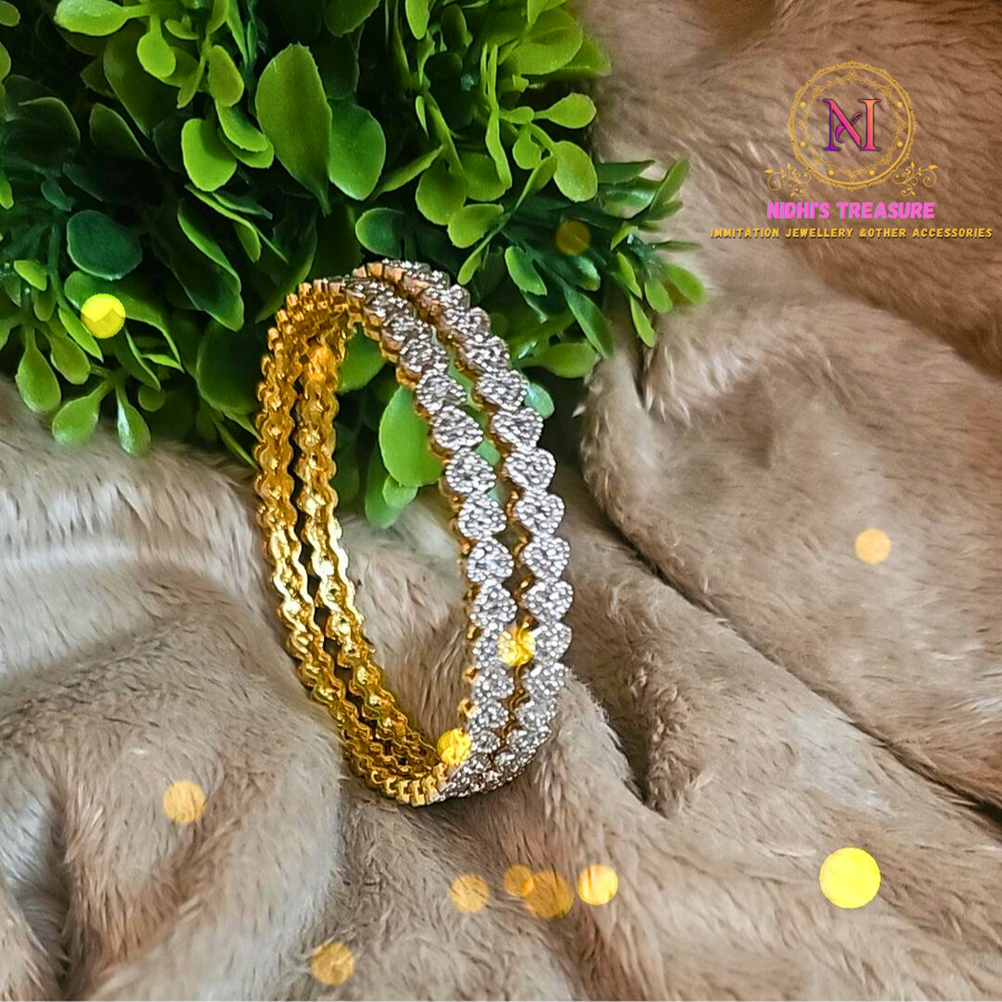 Golden Polish American Diamond Bangles