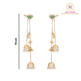 Kashmiri Bird Long Earrings – Green| Ghunghroo Chain Jhumki Danglers