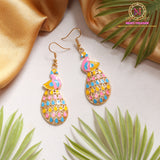 Vibrant Peacock Meenakari Drop Earrings | Multicolor Enamel Statement Dangler