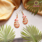 Vibrant Peacock Meenakari Drop Earrings | Multicolor Enamel Statement Dangler