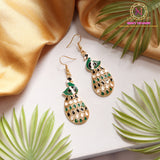 Vibrant Peacock Meenakari Drop Earrings | Multicolor Enamel Statement Dangler