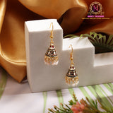 Meenakari Cone Jhumki Earrings | Multicolor Enamel Dome with Beaded Drops
