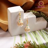 Meenakari Cone Jhumki Earrings | Multicolor Enamel Dome with Beaded Drops