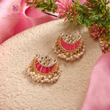 Chandbali Earrings with Kundan Stones & Pearl Drops | Traditional Statement Earrings