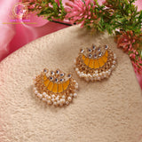 Chandbali Earrings with Kundan Stones & Pearl Drops | Traditional Statement Earrings