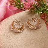 Chandbali Earrings with Kundan Stones & Pearl Drops | Traditional Statement Earrings