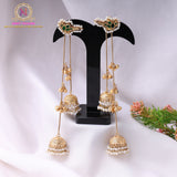 Kashmiri Bird Long Earrings – Green| Ghunghroo Chain Jhumki Danglers