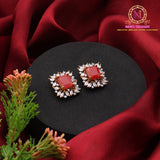 Golden Rectangle AD Stone Stud Earrings | Premium Designer Studs