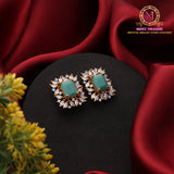 Golden Rectangle AD Stone Stud Earrings | Premium Designer Studs
