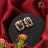 Golden Rectangle AD Stone Stud Earrings | Premium Designer Studs
