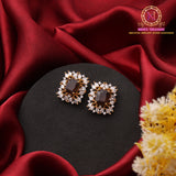 Golden Rectangle AD Stone Stud Earrings | Premium Designer Studs
