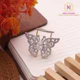 Butterfly Statement Ring – AD Stone | Golden Finish Double Band