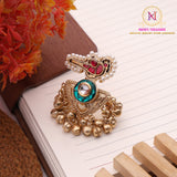 Kashmiri Bird Design Ring – Red Stone | Adjustable Brass Gold Finish