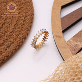 American Diamond Band Ring – Golden Polish | Premium Minimal Ring