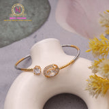 Dual Tone American Diamond Bracelet | Sleek Openable Kada