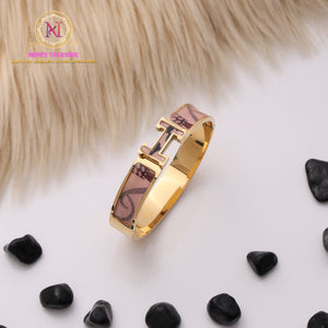 Anti-Tarnish Initial H Bracelet | Openable Gold Kada
