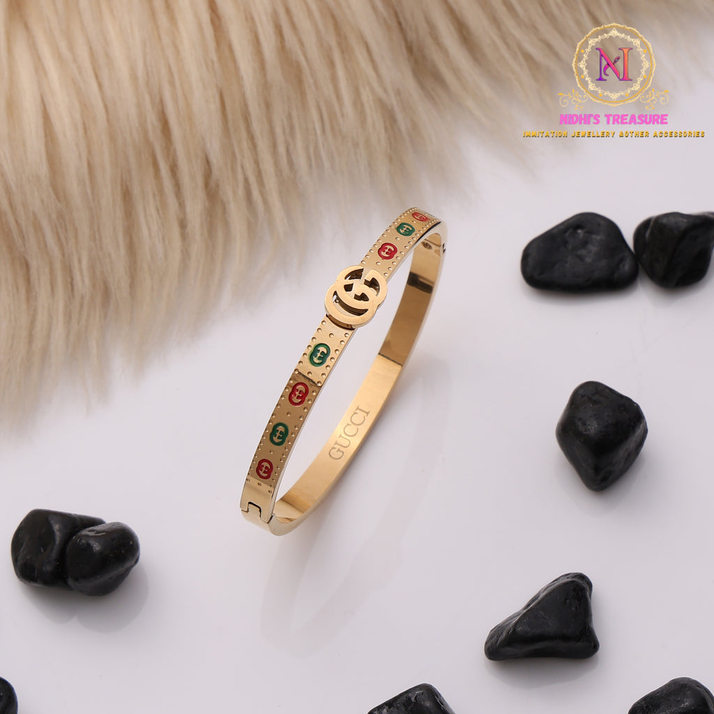 Anti-Tarnish Designer Gucci Bracelet | Openable Gold Kada