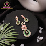 Floral Teardrop Pendant Set with Earrings| Pearl Detail