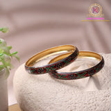 Meenakari Bangles – Maroon Base | Traditional Detailing Design