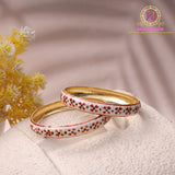 Meenakari Bangles – White Base | Premium Detailing Design