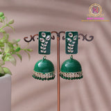 Meenakari Jhumka Earrings | Stone Studded Traditional Drop