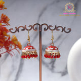 Meenakari Jhumki Earrings – Traditional Pearl Drop