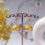 Meenakari Jhumki Earrings – Traditional Pearl Drop