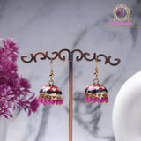 Meenakari Jhumki Earrings – Traditional Pearl Drop
