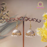 Meenakari Jhumki Earrings – Traditional Pearl Drop