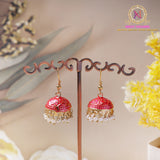 Meenakari Jhumki Earrings – Traditional Pearl Drop