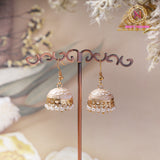 Meenakari Jhumki Earrings – Traditional Pearl Drop