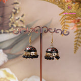 Meenakari Jhumki Earrings – Traditional Pearl Drop