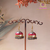 Meenakari Jhumki Earrings – Traditional Pearl Drop