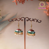 Meenakari Jhumki Earrings – Traditional Pearl Drop