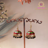 Meenakari Jhumki Earrings – Traditional Pearl Drop