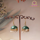 Meenakari Jhumki Earrings – Traditional Pearl Drop