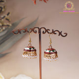 Meenakari Jhumki Earrings – Traditional Pearl Drop