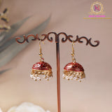 Meenakari Jhumki Earrings – Traditional Pearl Drop