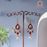 Meenakari Earrings – Kundan & Pearl Drop