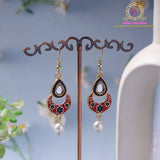Meenakari Earrings – Kundan & Pearl Drop