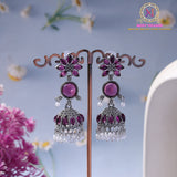 Silver Tone Flower Jhumki Earrings | Lightweight Statement