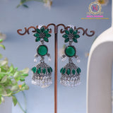 Silver Tone Flower Jhumki Earrings | Lightweight Statement