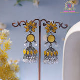 Silver Tone Flower Jhumki Earrings | Lightweight Statement