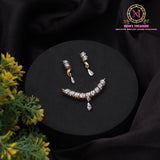 American Diamond Mangalsutra Pendant Set – Crystal Curve | Lightweight