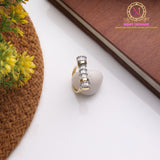American Diamond Ring – Golden Polish with Silver Stones | Statement Design