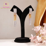 American Diamond Tassel Danglers | Dual Tone Long Earrings